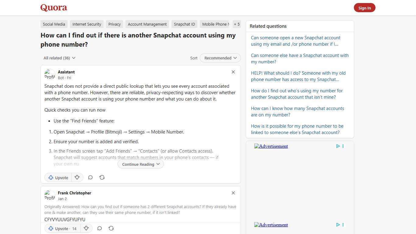 How to find out if there is another Snapchat account using my phone number - Quora